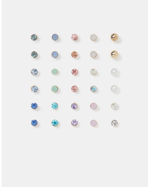 Accessorize White 15-Pack Gemstone Stud Earrings