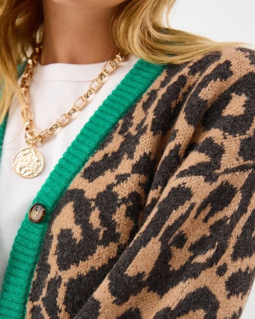 Accessorize Green Print Cardigan