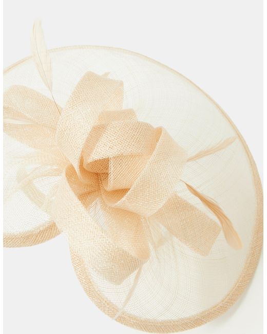 Accessorize Yellow Bow Feather Disc Fascinator