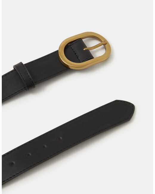 Accessorize Black Oval Buckle Belt