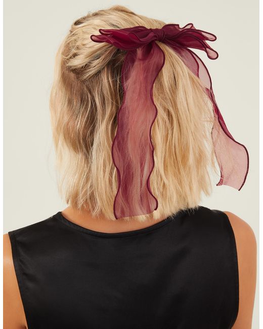 Accessorize Red Elegant Organza Bow Hair Clip