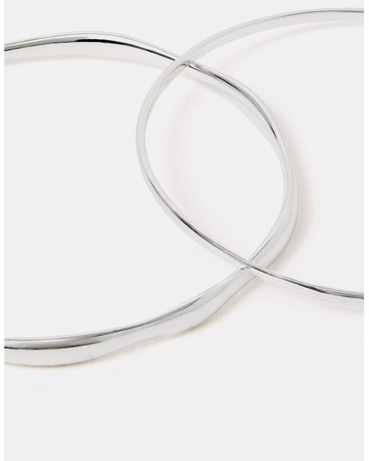 Accessorize White 2-Pack Sterling-Plated Bangles