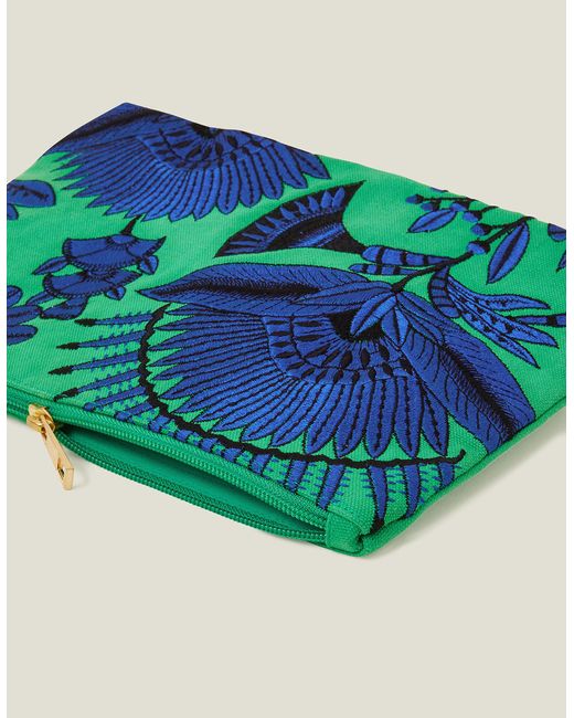 Accessorize Green Embroidered Make Up Bag