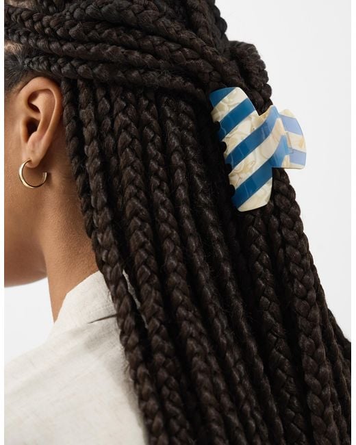 Accessorize Black Stripe Marble Claw Clip