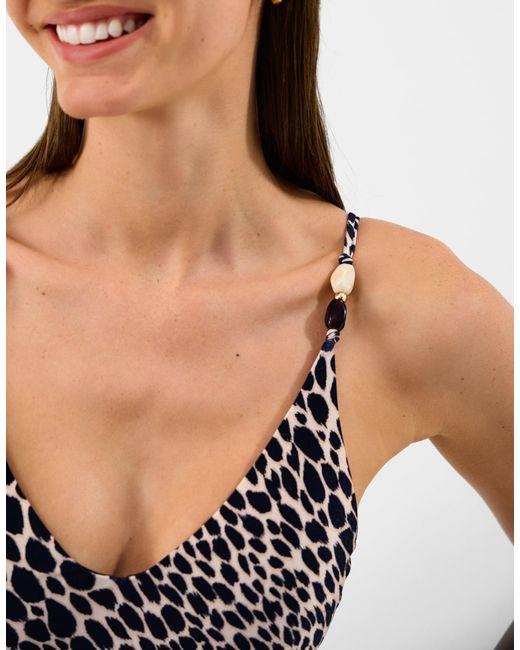 Accessorize Black Leopard Print Swimsuit