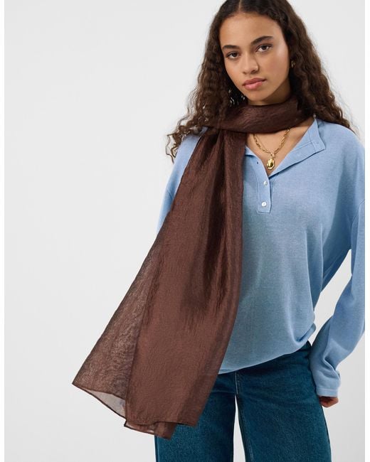 Accessorize Brown Lightweight Shimmer Scarf