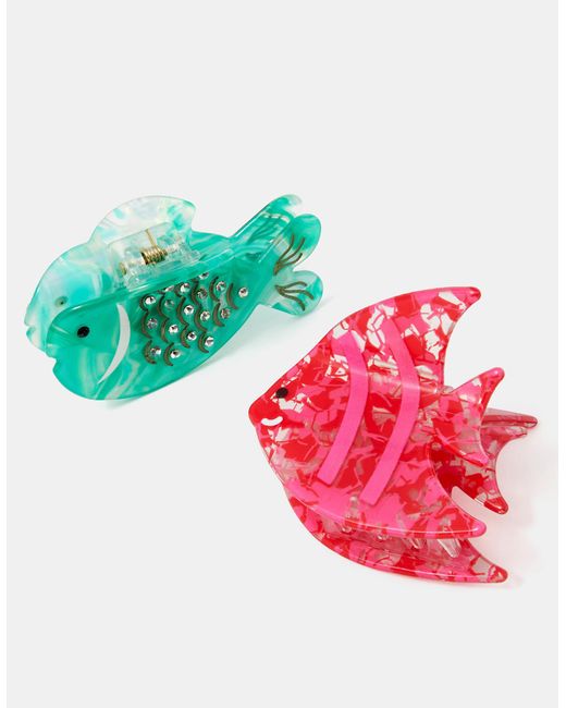 Accessorize Multicolor 2-Pack Tropical Fish Claw Clips