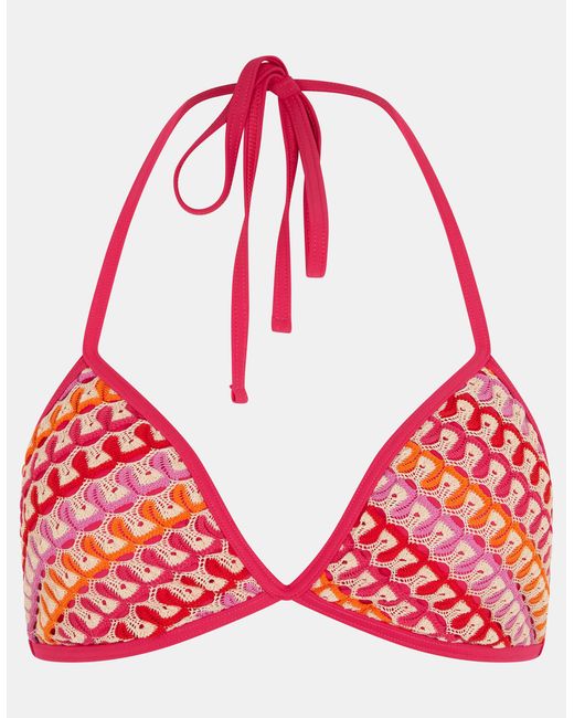 Accessorize Orange Crochet Triangle Bikini Top