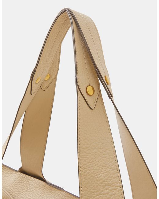 Accessorize Natural Pleated Faux Leather Shoulder Bag