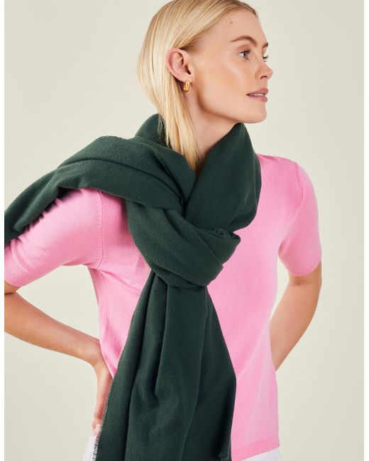 Accessorize Green Super Soft Blanket Scarf