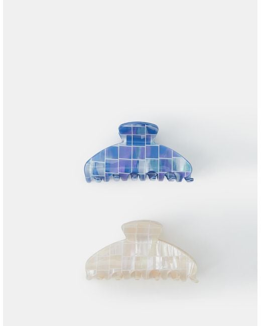 Accessorize Black 2-Pack Tile Resin Claw Clips