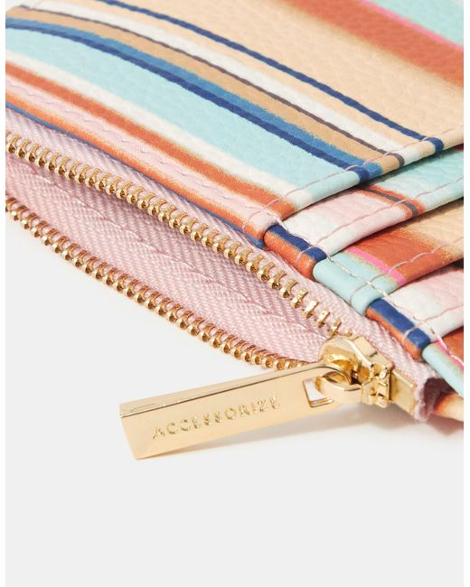 Accessorize White Stripe Card Holder