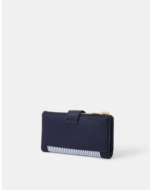 Accessorize Blue Stripe Buckle Purse