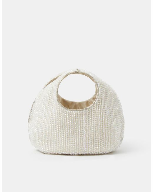 Accessorize Natural Sparkle Beaded Handheld Bag