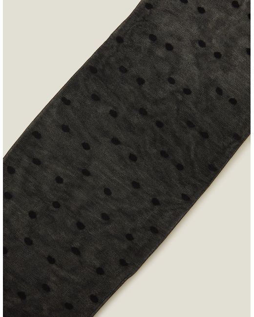 Accessorize Black Cotton Pinspot Tights