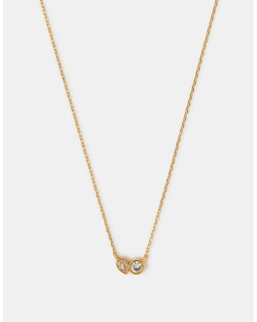 Accessorize White 14Ct-Plated Mix Diamante Necklace