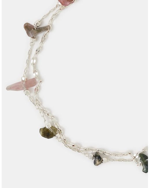 Accessorize Natural Sterling-Plated Semi-Precious Stone Bracelet