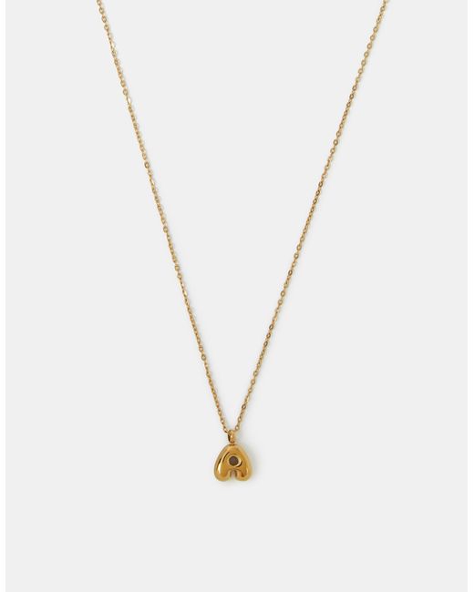Accessorize White Stainless Steel Bubble Initial Pendant Necklace