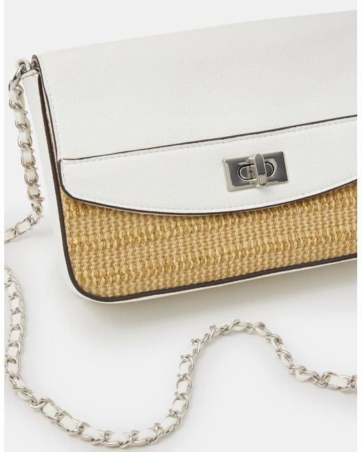 Accessorize Blue Twistlock Raffia Crossbody Bag