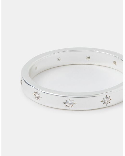 Accessorize White Sterling-Plated Star Ring