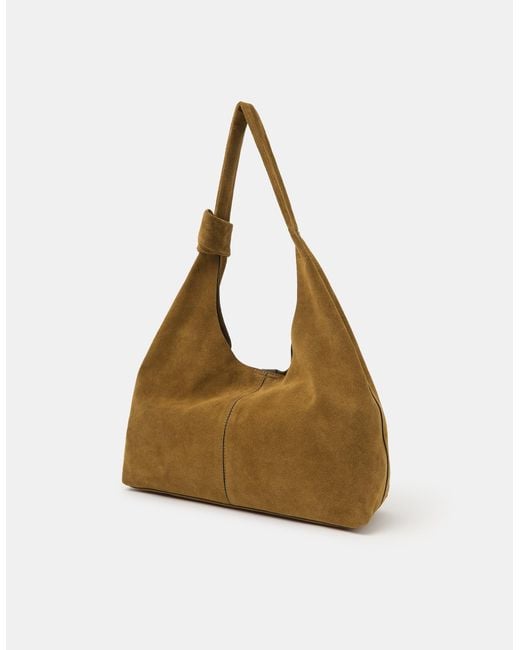 Accessorize Blue Slouchy Knot Leather Shoulder Bag