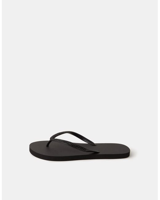 Accessorize Black Crystal Embellished Flip Flops