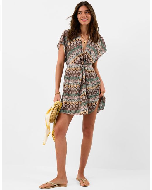 Accessorize Brown Crochet Mini Kaftan