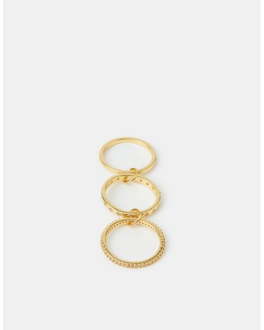 Accessorize Metallic 14Ct-Plated Star Linked Stacking Ring