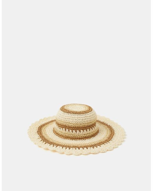 Accessorize Metallic Crochet Floppy Hat