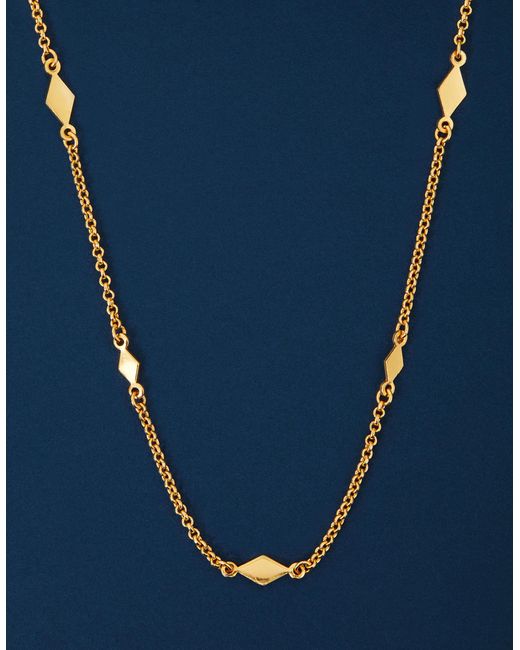Accessorize Metallic Women's 14ct Gold-plated Diamond Shape Station Necklace