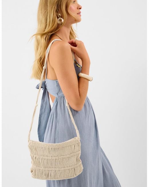 Accessorize Natural Macramé Crossbody Bag
