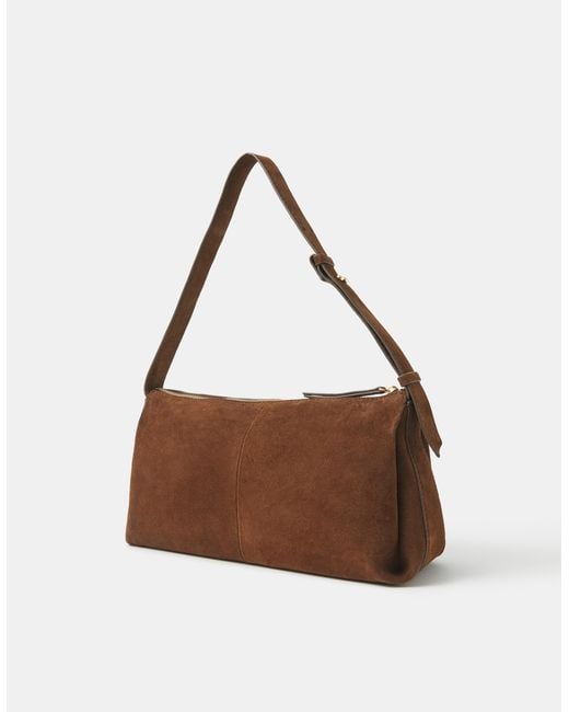 Accessorize Brown Suede Shoulder Bag