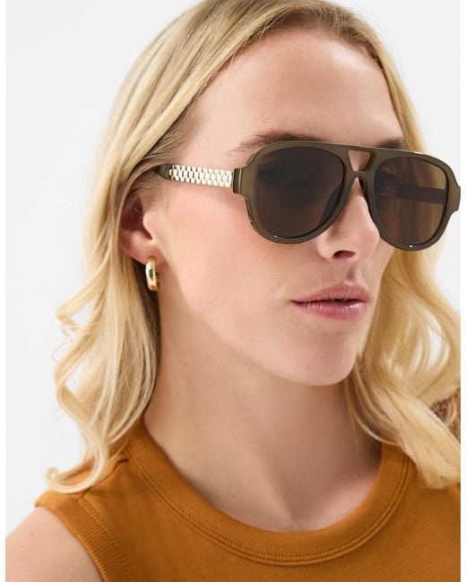 Accessorize Natural Aviator Sunglasses