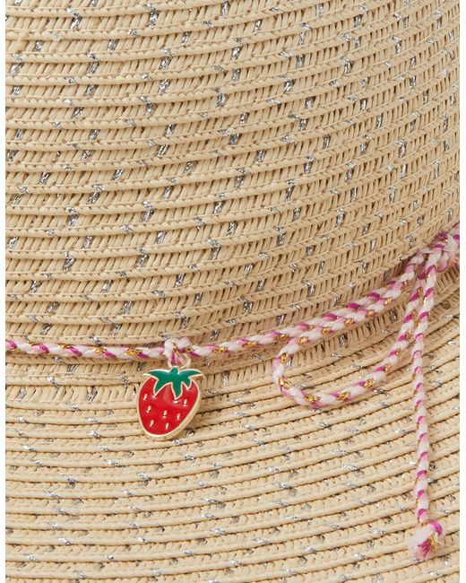 Accessorize Natural Cherry Charm Floppy Hat