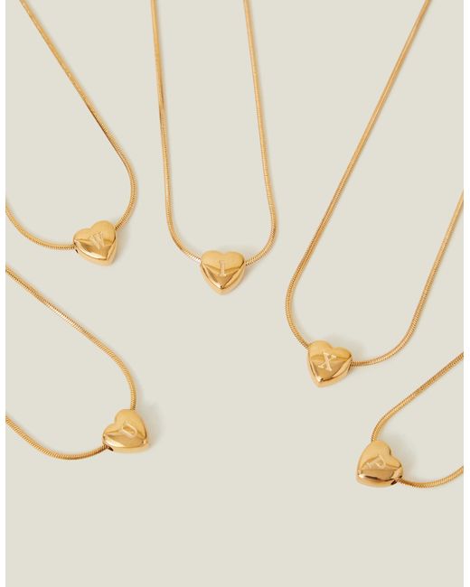 Accessorize Natural 14Ct-Plated Stainless Steel Initial Heart Necklace