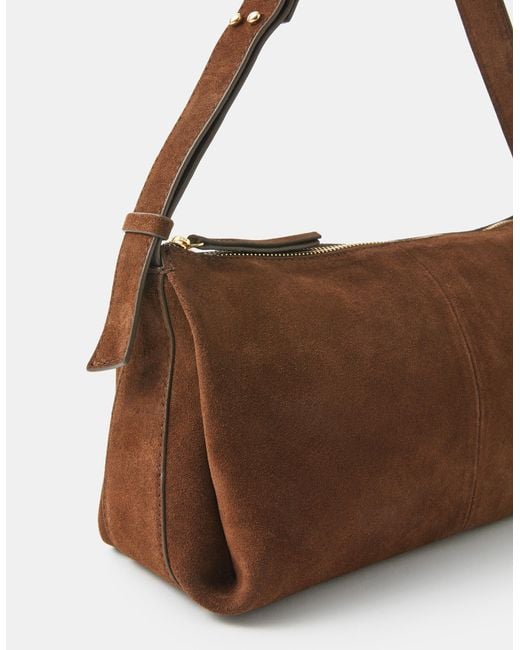 Accessorize Brown Suede Shoulder Bag