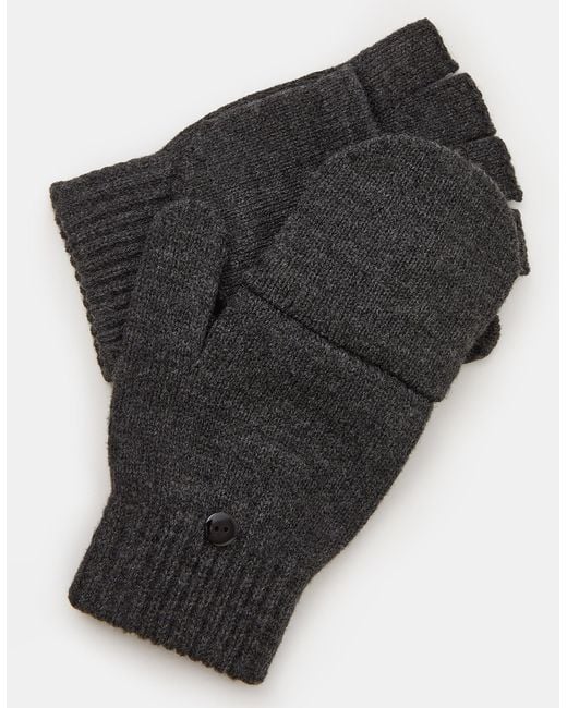 Accessorize Gray Plain Capped Gloves