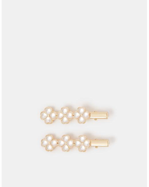 Accessorize White 2-Pack Lucky Clover Hair Clips