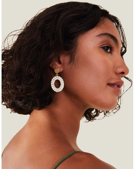 Accessorize Metallic Women's Gold Thread Wrap Oval Earrings