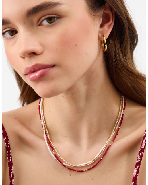 Accessorize Pink 3-Pack Skinny Beaded Necklaces