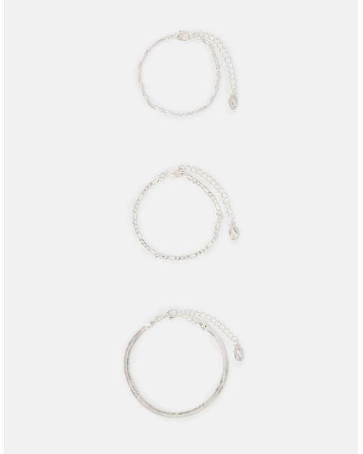 Accessorize Natural 3-Pack Delicate Chain Bracelets