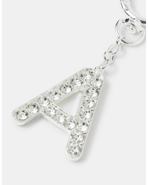 Accessorize White Diamanté Initial Bag Charm