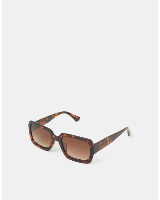 Accessorize White Acetate Tort Rectangle Sunglasses