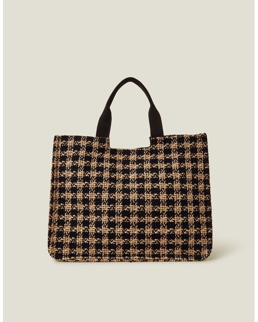 Accessorize Brown Large Houndstooth Handbag