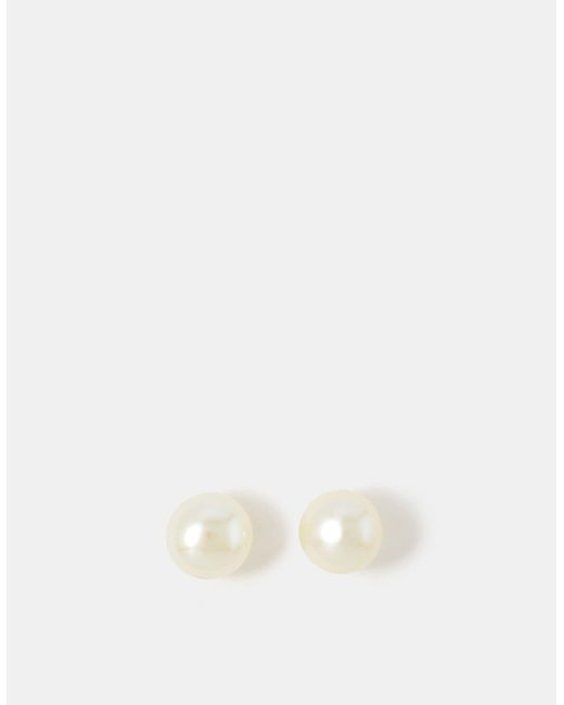 Accessorize Natural Sterling Freshwater Pearl Studs