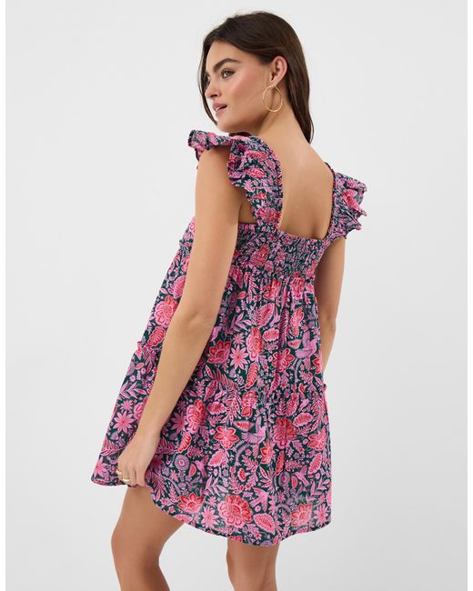 Accessorize Floral Frill Tiered Mini Dress