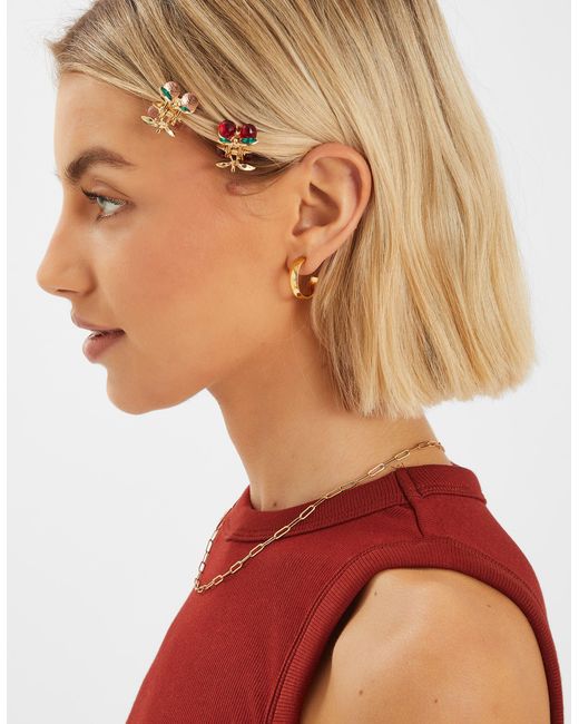 Accessorize White 4-Pack Cherry Gem Claw Clip