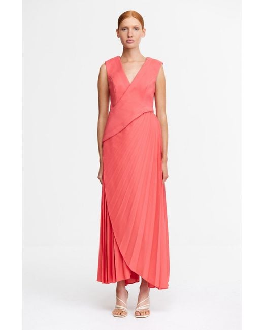 Acler Red Maxi Dress For 100% Recycled Polyester