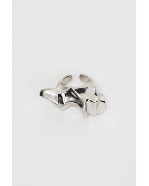 Acler Metallic Rhodium Plated Double Ring