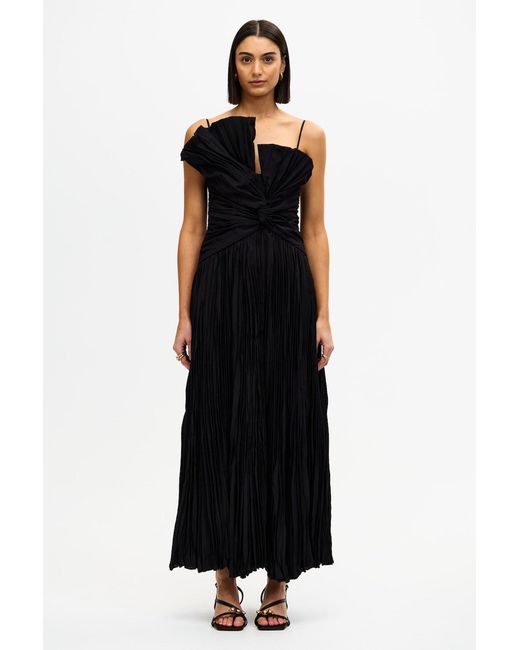Acler Black Pleated Maxi Dress For